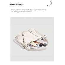 Zaino da donna elegante e versatile, borsa retrò in morbida pelle di grande capienza, borsa a tracolla/spalla/da trasporto, borsa da donna multifunzionale e leggera. - Bianco - Visualizzare 2