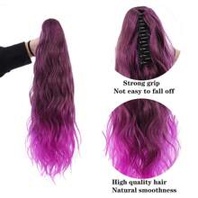 20 Inch Curly Ponytail Extension For Women - Heat-Resistant Synthetic Fiber, Ombre Color Wig For Parties, Weddings & Evening Events, Easy-To-Wear Clip-In Design - 彩色 - 查看 4