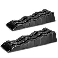 2PCS Car Ramps 4 Ton Plastic Kerb Ramps Wavy Ramp Car Ramps Heavy Duty 3 Step Car Lift Ramps Caravan Leveling For Home Garage Motorhome 61X21X12CM - Black - View 2