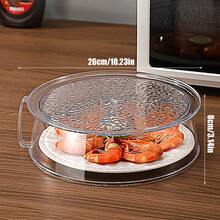 1个带手柄的多功能微波炉防溅罩 - 耐热高达200°C，360°防溅罩，保持蔬菜、水果和菜肴的温度 - 适用于大多数微波炉、冰箱和冰柜，易于抓握，适合备餐，塑料材质防油防溅，可堆叠且易于清洁，适用于餐厅、露营、户外烧烤和日常家庭使用，厨房备餐配件 - 彩色 - 查看 3