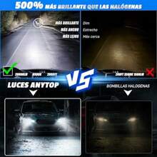 ASDH4 HB2 9003 Led Bombillas para Delanteros Faros160W 20000LM 6500K 500% Brillo Focos Kits de Conversión Luz Alta Y Baja Luces Antiniebla 2 Unidades - como en la foto - Ver 3