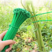100 Piece Set Of Gardening Straps, Plant Fixing Straps, Self-Locking Straps, Zipper Straps, Plastic Wrapping Straps, Portable Gardening Cables, Gardening And Lawn Care - Green - View 8