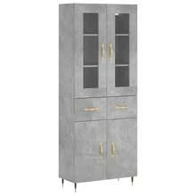 Larryhot Credenza Grigio Cemento 69,5x34x180 cm in Legno Multistrato,Robusto e durevole, facile da montare, la scelta ideale per l'arredamento della casa - Grigio - Visualizzare 2