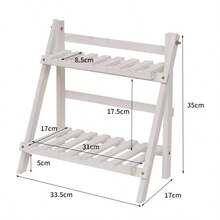 Kệ để bàn gấp gọn bằng gỗ thủ công, kiểu dáng tối giản, hình thang, kệ trưng bày để bàn, kệ lưu trữ hai tầng cố định có thanh ngang, thích hợp cho phòng ngủ, bàn trang điểm, văn phòng, ký túc xá, quán cà phê, nhà bếp. - Nhiều màu - Xem 3