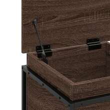Scatola portaoggetti vidaXL con coperchio, effetto rovere, 40x40x51,5 cm - Castano - Visualizzare 8