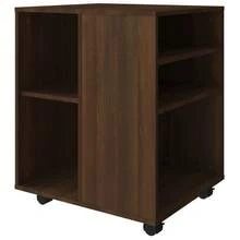 Armoire roulante vidaXL, aspect chêne brun, 60 x 53 x 72 cm, matériau à base de bois - Tabac - Voir 6