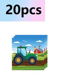 10pcs Tractor Theme Party Tableware Set, Disposable Tableware Set, Table Decor, Birthday Decoration, Picnic Supplies, Scene Decoration, Party Atmosphere Props, Holiday Supplies, Party Decoration Supplies - Multicolor - View 8