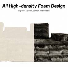 Rwaezyblux Modular Cloud Couch, 113.38-Inch Corduroy Sectional Sofa With Chaise, Fluffy 4-Seater Convertible Sleeper, Modern Frameless Sofa Set For Living Room, Apartment - Màu nâu - Xem 6