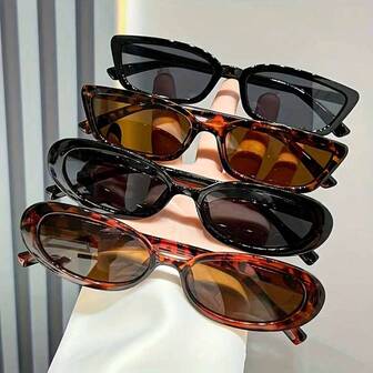 4 st klassiska leopardmönstrade plastglasögon för kvinnor, moderiktiga dekorativa glasögon för dagligt bruk, fest och flera tillfällen