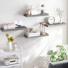 Superlele Floating Shelves For Bathroom, 4/8pcs 15.8 Inch Wall Mounted Rustic Wood Shelves For Bathroom Storage, Bathroom Decor Back To School