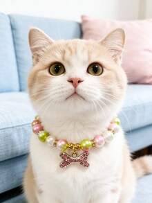 1 Piece Pet Color Bone Necklace; Adjustable Neck Size; Cat Necklace; Dog Necklace; Pet Supplies - Multicolor - View 4