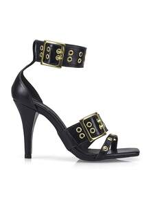 Loris Shoes Oficial Women's High Heel Sandal With Buckle, Eyelets, And Spikes - Comfortable 8080 - 黑色 - 查看 2