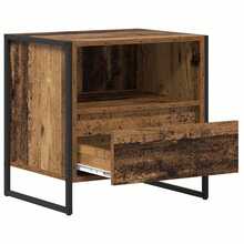Table de chevet vidaXL en bois recyclé, 50 x 39,5 x 50 cm, bois d'ingénierie - Tabac - Voir 10
