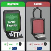 Extra Large Key Boxes Wall Mounted Key Lock Box Outdoor For 10 Keys And Car Keys Cards Waterproof Lock Box Key  4-Digit Combination Key Security Box For Home Office Garage School Airbnb - Black - View 2