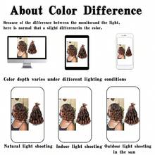 法式卷发编织假发 12/16/24英寸 蓬松波浪 1-8包 #1B 黑色 弹性编织假发接发 合成法式卷发钩针编织假发接发 - 彩色 - 查看 8