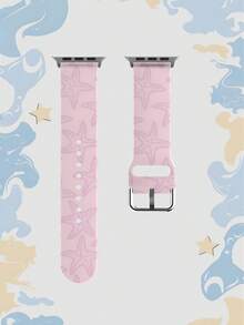 1pc Soft Elastic Breathable Pink Starfish Replacement Wristband Strap For Apple Watch 38mm 40mm 41mm 45mm 44mm 42mm 49mm, Fashionable Casual Multi-Color Silicone Watch Band Compatible With Apple Watch Ultra Series, S10/SE/9/8/7/6/5/4/3/2/1 Smartwatch Accessories - Multicolor - View 12
