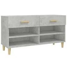 Armário para sapatos vidaXL, cinza concreto, 102x35x55 cm, material à base de madeira - Cinza - Ver 4