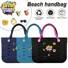 CSjihua XL/L/M EVA Waterproof All-Season Extra Large Size Large Capacity Breathable Dopamine Candy Color EVA Women's Tote Bag Beach Bag, Extra Large Size EVA Tote Bag, EVA Beach Bag, EVA Tote Bag, EVA Shoulder Bag, EVA Basket Bag, EVA Beach Bag - Lightweight And Durable Solid Color Open Design, Large Waterproof Washable Sturdy Open Tote Bag, Suitable For The Beach, Outdoor Swimming Pool, Gym, Shopping Mall, Picnic And Camping - Stylish Holiday Accessory, Beach Bag, Holiday, Leisure Outing, Holiday Gift. - 彩色 - 查看 8