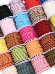 1 Roll 196.85 Inch Colorful Faux Suede Braided Cord, Suitable For Handmade Boho Bracelet Jewelry Making - 1 Roll - View 1