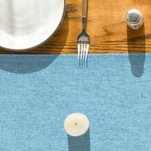 Artoid Mode Camino de mesa color marrón claro, decoración de cocina y comedor para temporada de otoño, lavable, para decoración de fiesta en el hogar, 13x72 pulgadas(13" x 72", Table Runner Azul claro) - Multicolor - Ver 8