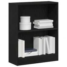 Estantería vidaXL negra de 60 x 24 x 76 cm, fabricada en madera. - Negro - Ver 1