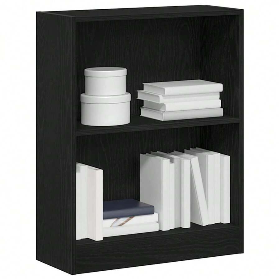 Estantería vidaXL negra de 60 x 24 x 76 cm, fabricada en madera. - Negro - Ver 1