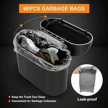 Thùng rác ô tô có nắp đậy - Thùng rác mini đa năng chống rò rỉ cho ghế trước/sau, văn phòng, phòng ngủ, bàn làm việc, dễ vệ sinh, không mùi, phụ kiện nội thất ô tô màu đen cổ điển - nhiều màu - Xem 5