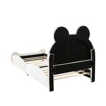 Upholstered Bed. Cute Children's Bed, 90 X 200 Cm, In The Shape Of A Bear. Single Bed In Soft, Skin-Friendly Velvet. Mattress Not Included. - White + Upholstered + Bedroom - View 7