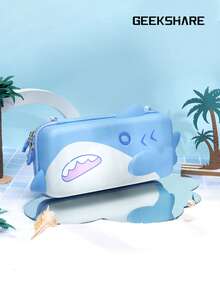 Geekshare Cute Carry Case Compatible With Switch/Switch OLED - Portable Hardshell Slim Travel Carrying Case Fit Switch Console & Game Accessories -- Shark - Blue - View 9