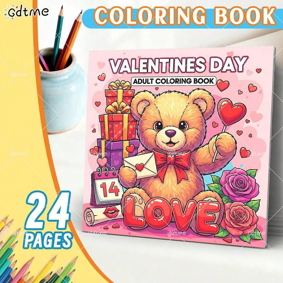 GDTME Adult Coloring Books With Funny Patterns, Cute Drawing Books, Perfect Gifts For Valentine's Day, Christmas Party, Halloween And Birthday - Sweet Scene Coloring, Stress Relief: Suitable For Friends Who Enjoy Coloring And Back To School Season (Cozy Space Coloring)