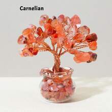 1pc Natural Crystal Mini Glass Wishing Bottle With Lucky Tree Healing Stones | Polished Gemstone Decor | Birthday Gift For Positive Energy & Good Wishes Christmas Gift