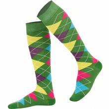 Mysocks Unisex Knee High Long Socks Argyle,4-7,MultiPack706 - MultiPack706 - View 3