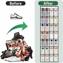 Over The Door Shoe Organiser 28 Large Mesh Pockets Hanging Shoe Rack With 4 Hooks Over Door Organiser For Shoes - White28Pockets - View 7