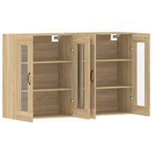 Larryhot Armarios de pared 2 uds madera de ingeniería roble Sonoma, Robusto y duradero, fácil de montar, una opción ideal para la decoración del hogar - Marrón - Ver 4