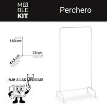 Ecommerc3 MOBLEKIT | Free-Standing And Expandable Clothes Racks In Metal And Wood, Clothing With Adjustable Options, With Wheels Or Shelves, Organizers For Bedroom, Entryway And Home - Rak Mantel Putih 78x44.5x160 cm - View 3