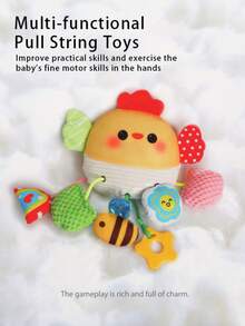 Pandantiv de mașină pentru bebeluși, jucărie cu șnur zornăitoare cu animale din desene animate, jucărie agățată pentru cărucior cu dispozitiv de dentiție, jucărie zornăitoare pentru cărucior, potrivită pentru băieți și fete