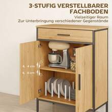 Bathroom Cabinet, Two-Tiered Shelves, Large Drawer, Industrial Style, Oak Look - Khaki - View 5