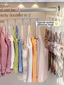 10pcs/5pcs/1pc 12-Hook Rotating Clothes Hanger, Space-Saving Lingerie Hanger, Wavy Drying Rack, Multi-Functional Hanger For Home & Dorm, Suitable As Gift For Relatives, Family, Friends, Teachers, Students, Travel, Outdoor Activities, Beach, Halloween Decor, Autumn Decor, And Other Storage & Organization Purposes - Multicolor - View 10