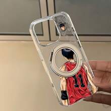 Funda de baloncesto compatible con fundas ,  17,  16 Pro Max,  15 Pro Max,  13 y  12. Fabricada en TPU, ofrece protección contra golpes y caídas. Perfecta para amantes del deporte y un regalo ideal para familiares, amigos, parejas y aficionados al baloncesto. - transparente - Ver 6
