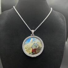Customized Personalized Copper Photo Pendant, Sparkling Custom Picture Circular Frame Hanging Chain Necklace, Unique Holiday Gift For Friends, Personalized Jewelry Bridesmaid Gift, Special Occasion Jewelry, Fashionable Design, Polishing Process, Durable Pendant, Commemorative Collectible, Engraved Necklace, Wedding Accessories - Multicolor - View 7