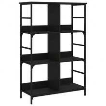 Libreria vidaXL nera, 78,5x33x117,5 cm, materiale a base di legno. - nero - Visualizzare 3