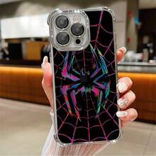 Science Fiction Spiders Crisscross The Universe Phone Case, New Creative Fashion Design,Compatible With Apple Phone 17 16 15 14 13 12 11 Pro Max 14 Plus X 15 Plus XS MAX 16 Plus  , Luxury  Minimalist Shock Proof  Silicone Electroplating Four Corner Anti Drop Anti Drop Phone Case - Silver - View 1