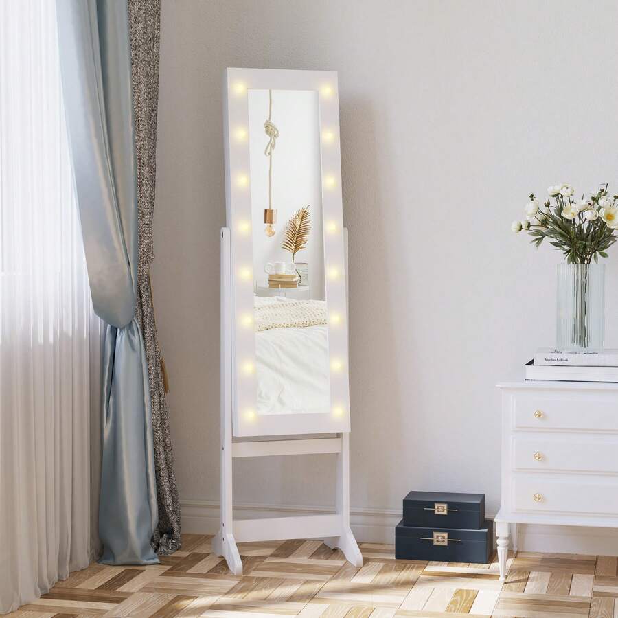 HOMCOM Floor Standing Jewelry Rack - White - View 1