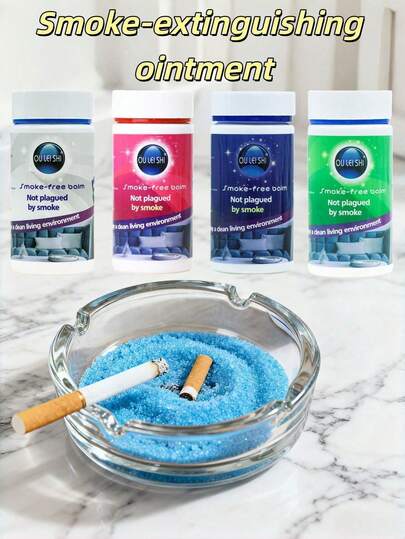 Gel Bottle Deodorizer Effectively Absorbs Ash, Extinguishes Cigarette Butts, Removes Odor, Purifies Air, Easy To Clean. Suitable For Home, Office, Hotel, Restaurant, Outdoor Camping, Etc. Best Choice For Office Workers And Passive Smokers. Random Style Shipped.