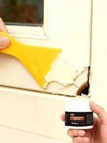 30g/1.05oz White Wood Filler - Includes Tools High-Performance Foaming Filler For Filling Cracks, Gaps, And Holes. Quick-Drying And Easy To Apply, It Restores The Wood Appearance Of Furniture, Floors, And Walls. - 白色 - 查看 3