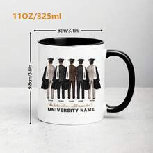 1个，11盎司毕业庆典马克杯，学士帽卷轴，2025届、2026届学生毕业礼物，可定制毕业姓名马克杯，大学及研究生毕业派对纪念礼物，多色高品质马克杯，咖啡杯，牛奶杯