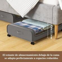 TLL  2PCS Zapatera Bajo Cama Cajas de Almacenamiento Debajo de La Cama con Ruedas y Tapa Transparente Organizador de Almacenamiento de Gran Capacidad para Edredones Ropa Juguete Zapatos Gris9917 - Gris - Ver 3