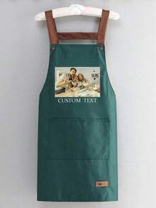 1pc Customized Apron, Suitable For Dad, Father, Men, Women, Can Customize Text And Logo, Chef Cooking Kitchen Apron, Personalized Waterproof Kitchen Apron, Can Customize Logo And Name, Chef Cooking Apron, Perfect Gift For Mom, Husband, Girlfriend, Boyfriend, Father's Day, Valentine's Day, Mother's Day, Birthday, Anniversary, Graduation, Wedding, Unique And Thoughtful. - Multicolor - View 4