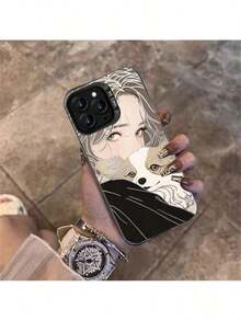 Funda antigolpes para17 16 Pro Max Plus 11 15 13 14 12 Pro Max 7 Plus X Xr 15 Max La chica con el gato Fundas duras y silenciosas, Funda para Teléfono Antigolpes,Accesorio para Teléfono Temático,Diseño de Niña con Gato,Funda de Tecnología Imd,Accesorio para Entusiastas - Negro - Ver 2