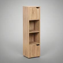 Ecommerc3 MOBLEKIT | Modular Wooden Shelves With Different Compartments And Door Options, Bookcases And Storage Furniture For Bedroom, Kitchen Or Entryway - Lemari Kayu Ek - 4 Kompartemen + 2 Pintu | 30*29*120cm - View 6